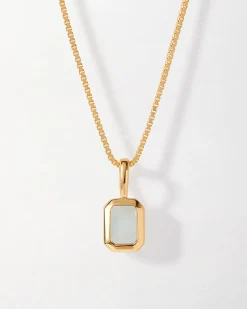 Edge of Ember Birthstones And Zodiac | Style | Aquamarine March Birthstone Necklace - Gold
