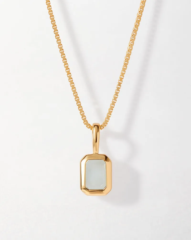 Edge of Ember Birthstones And Zodiac | Style | Aquamarine March Birthstone Necklace - Gold