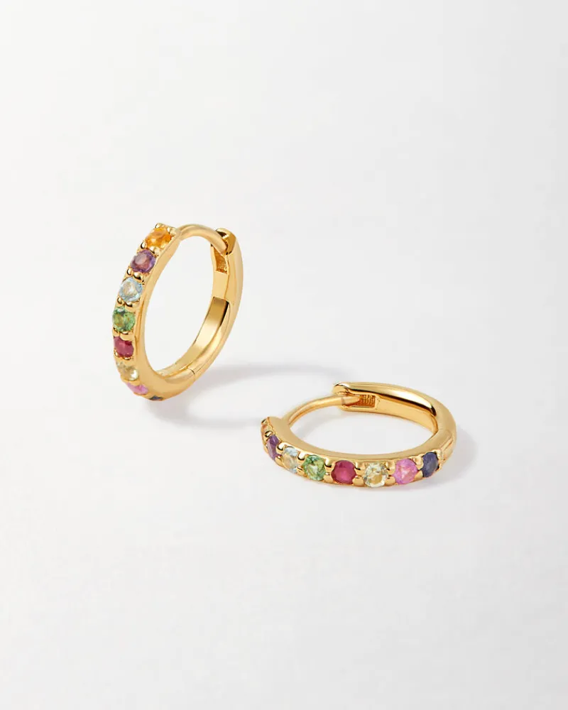 Edge of Ember Huggies | Hoops | Black & White Sapphire Huggie Earrings