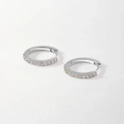 Edge of Ember Huggies | Hoops | Black & White Sapphire Huggie Earrings