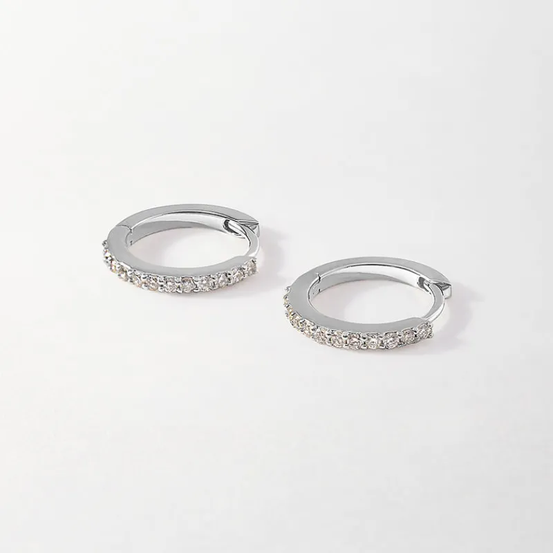 Edge of Ember Huggies | Hoops | Black & White Sapphire Huggie Earrings
