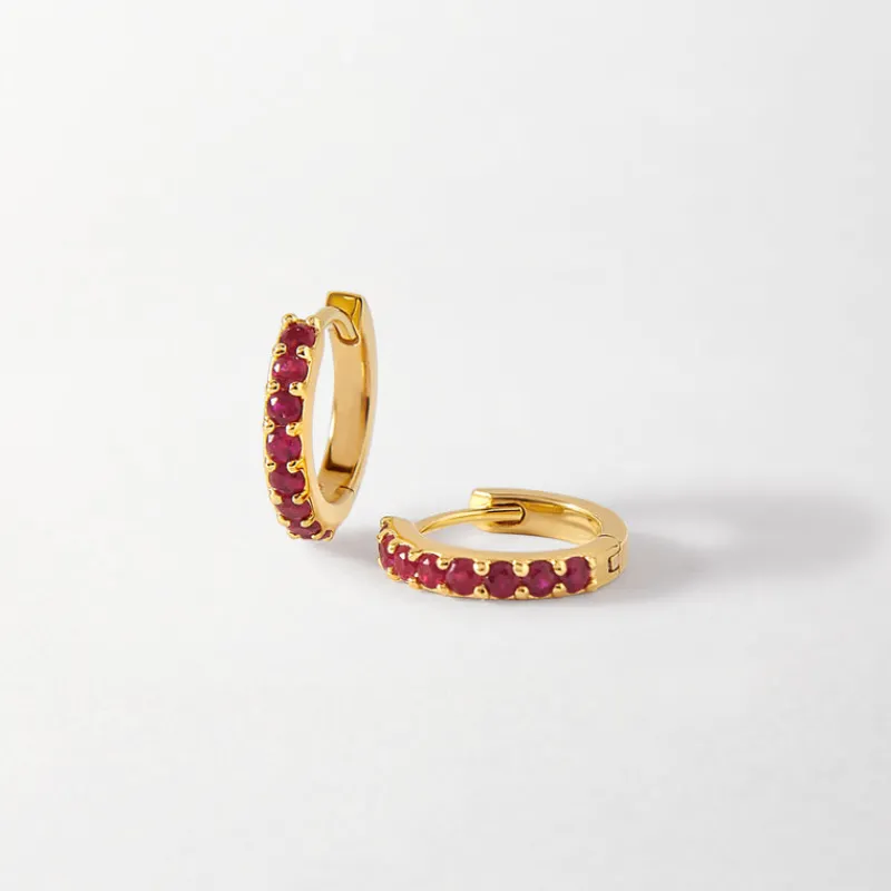 Edge of Ember Huggies | Hoops | Black & White Sapphire Huggie Earrings