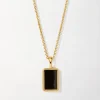 Edge of Ember Engravable | Black Onyx Gemstone Pendant