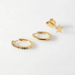 Edge of Ember Piercing | Huggies | Blue Sapphire Pavé Huggie Earrings
