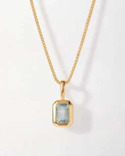 Edge of Ember Birthstones And Zodiac | Style | Blue Topaz December Birthstone Necklace - Gold