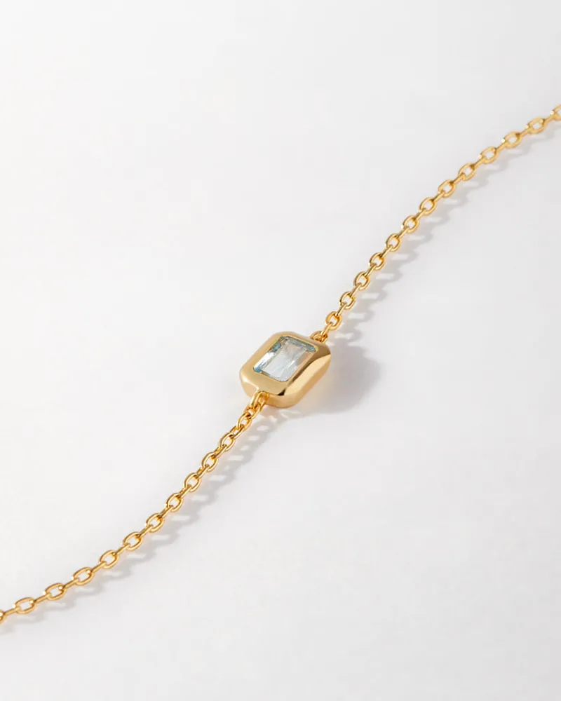 Edge of Ember Birthstones And Zodiac | Style | Blue Topaz December Birthstone Necklace - Gold
