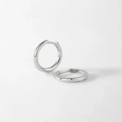 Edge of Ember Style | Bold Huggie Earrings - White Gold
