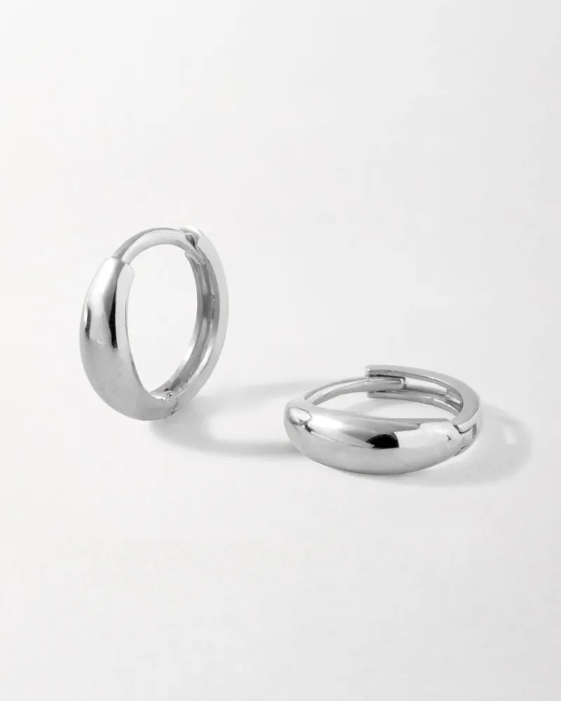 Edge of Ember Huggies | Hoops | Bold Huggie Earrings - Yellow Gold
