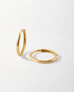 Edge of Ember Huggies | Hoops | Bold Huggie Earrings - Yellow Gold