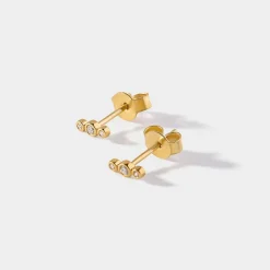Edge of Ember Studs | Style | Bolt Diamond Stud Earrings - Yellow Gold