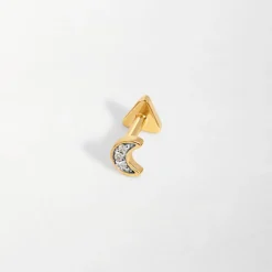 Edge of Ember Huggies | Hoops | Bolt Drop Diamond Huggie Earrings