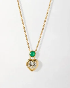 Edge of Ember Style | Bonded Heart Green & White Earrings