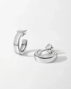 Edge of Ember Hoops | Style | Chunky Hoop Earrings - Silver