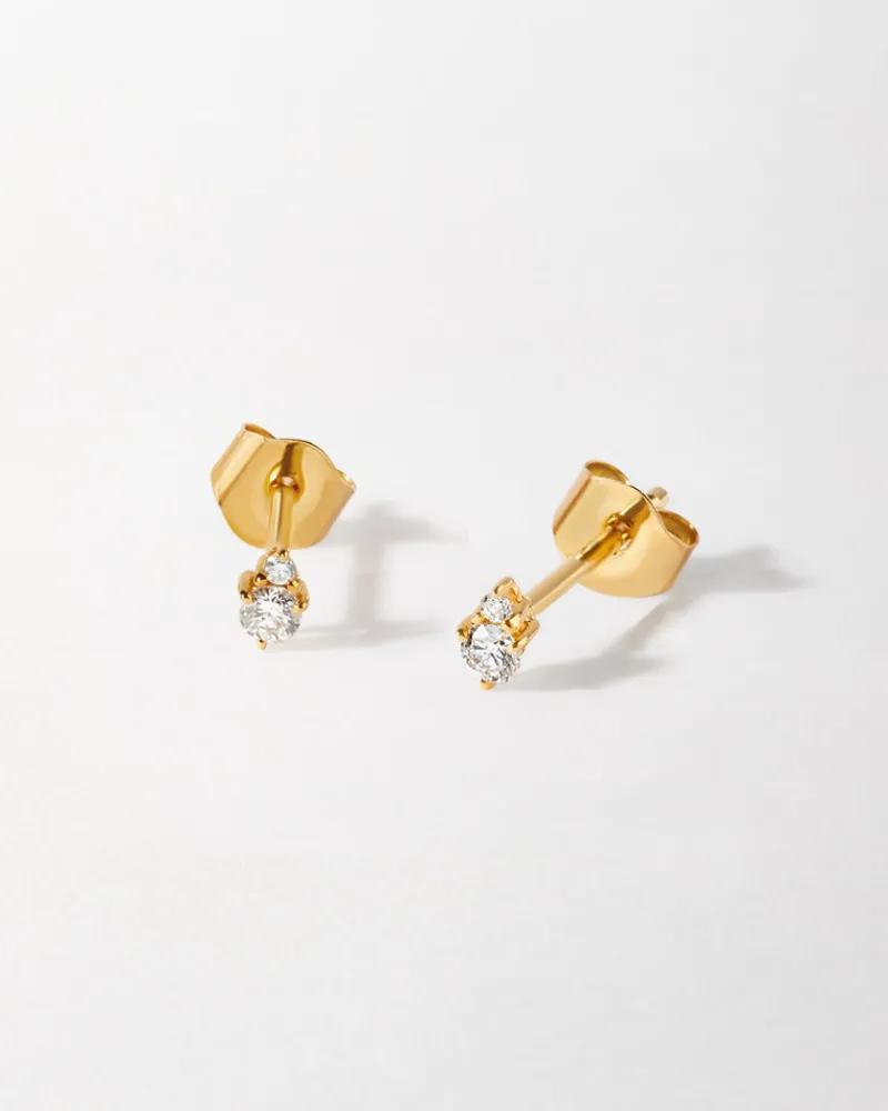 Edge of Ember Studs | Style | Cluster Diamond Stud Earrings - Yellow Gold