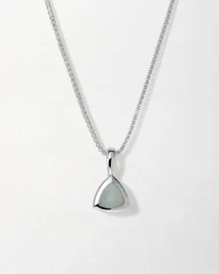 Edge of Ember Birthstones And Zodiac | Style | Deco White Topaz Birthstone Necklace - Silver