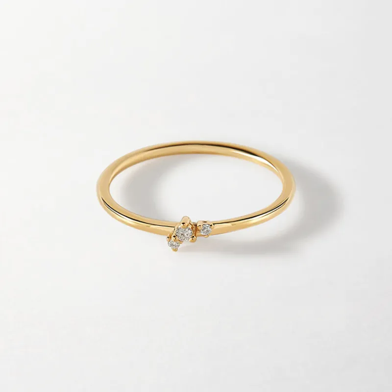 Edge of Ember Dainty | All Rings | Demi Eternity Diamond Ring - Yellow Gold
