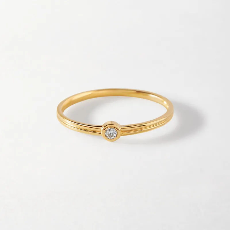 Edge of Ember Dainty | All Rings | Demi Eternity Diamond Ring - Yellow Gold
