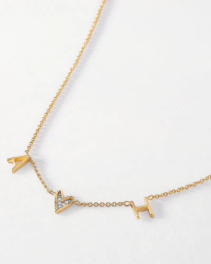 Edge of Ember Initials | Style | Diamond Initial Pendant