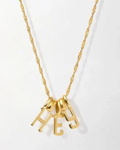 Edge of Ember Initial | Style | Double Initial Necklace - Gold