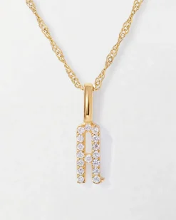 Edge of Ember Initial | Style | Double Initial Necklace - Gold