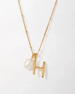 Edge of Ember Initial | Style | Double Initial Necklace - Gold