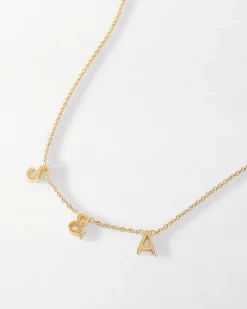 Edge of Ember Initial | Style | Double Initial Necklace - Gold