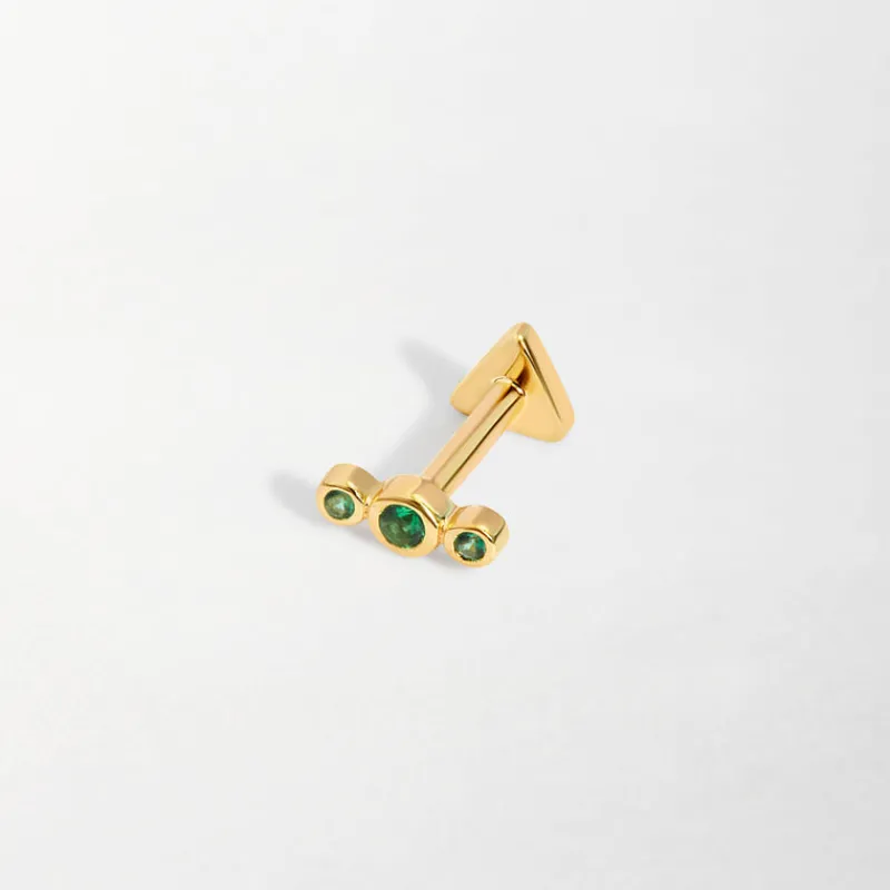 Edge of Ember Huggies | Hoops | Evil Eye Emerald Huggie Earring