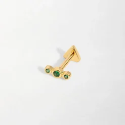 Edge of Ember Piercing | Studs | Evil Eye Emerald Piercing Earring