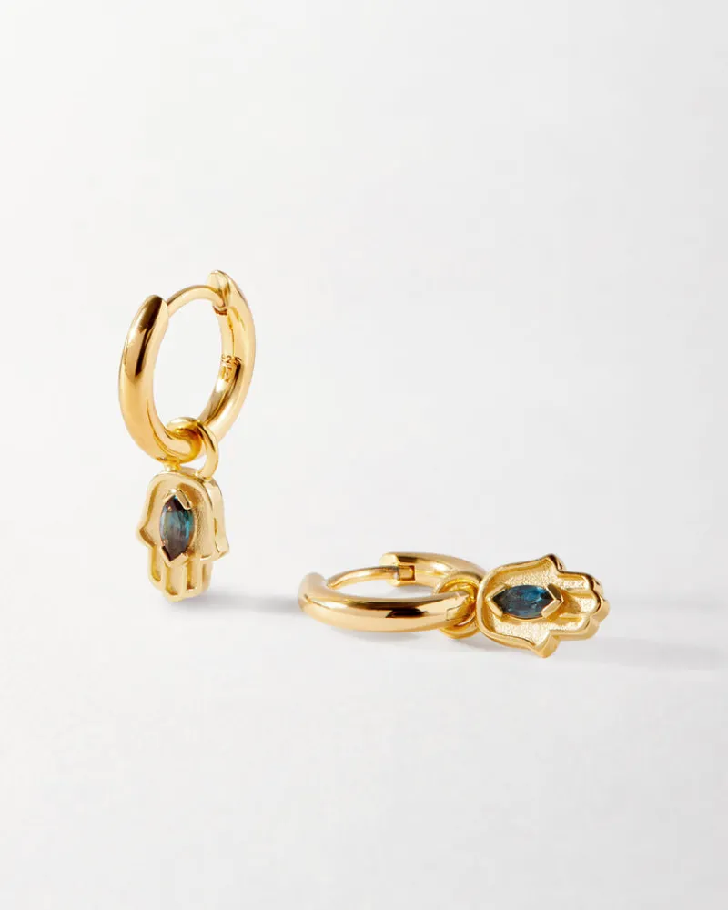 Edge of Ember Drop | Huggies | Evil Eye Huggie Earrings
