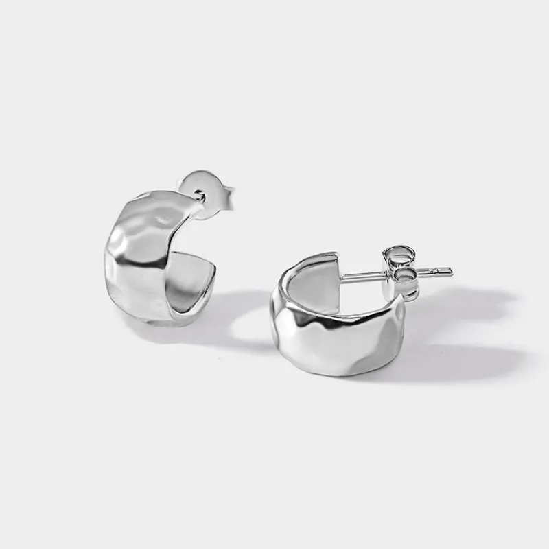 Edge of Ember Hoops | Style | Flare Hoop Earrings - Silver