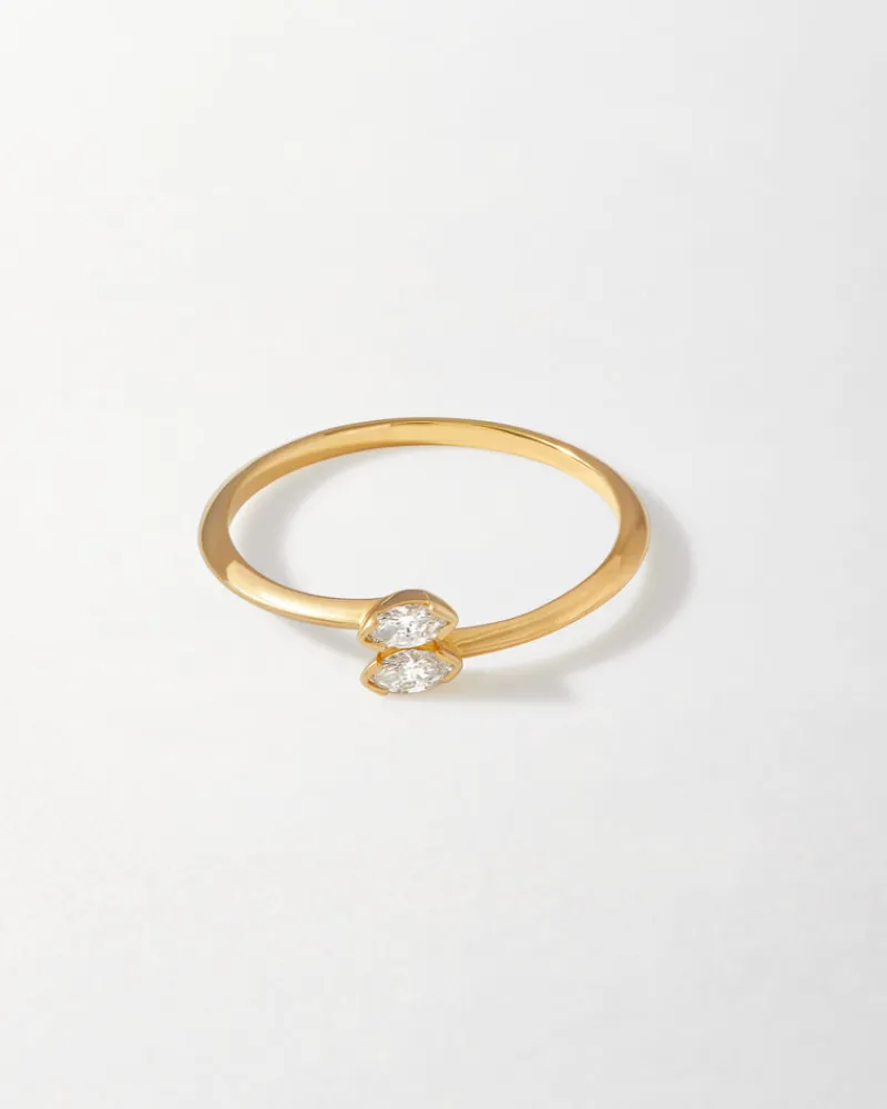 Edge of Ember Dainty | All Rings | Floating Diamond Ring - Yellow Gold