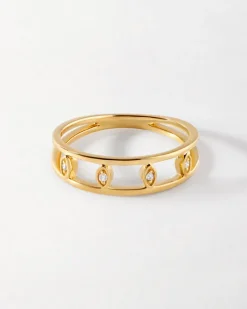 Edge of Ember Dainty | All Rings | Floating Diamond Ring - Yellow Gold