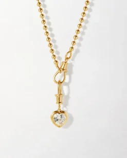 Edge of Ember Birthstones And Zodiac | Style | Heart White Sapphire Pendant