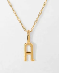 Edge of Ember Initial | Style | Initial Necklace - Gold