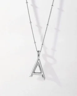 Edge of Ember Style | Initial Tag Pendant - Silver