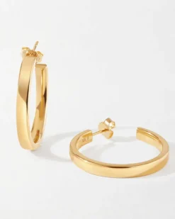 Edge of Ember Hoops | Style | Large Flare Hoop Earrings - Gold