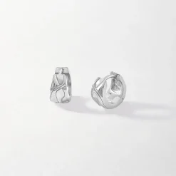 Edge of Ember Hoops | Style | Link Hoop Earrings - Silver
