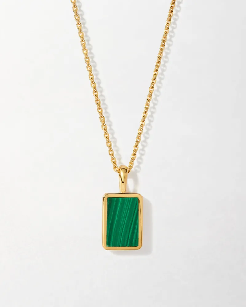 Edge of Ember Engravable | Malachite Gemstone Pendant