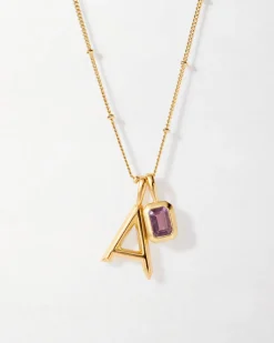 Edge of Ember Birthstones And Zodiac | Engravable | Mini Coin Deco Birthstone Necklace