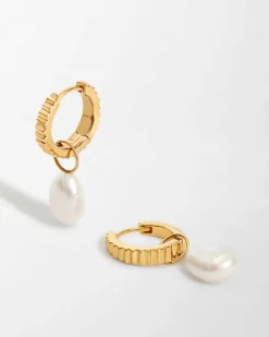Edge of Ember Hoops | Style | Mirage Pearl Hoop Earrings