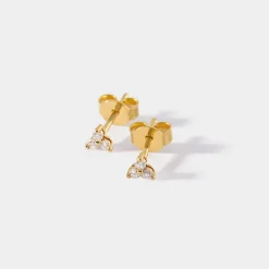 Edge of Ember Piercing | Huggies | Pavé Diamond Huggies - Yellow Gold