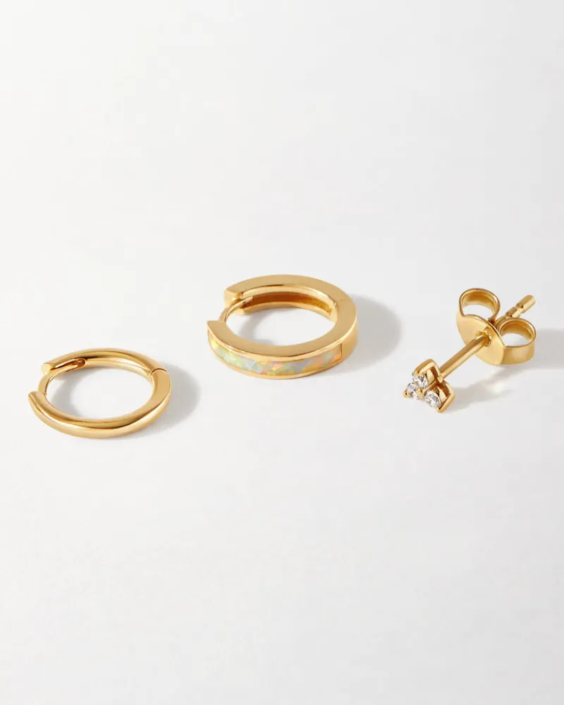 Edge of Ember Huggies | Studs | Rainbow Huggies Earrings Set