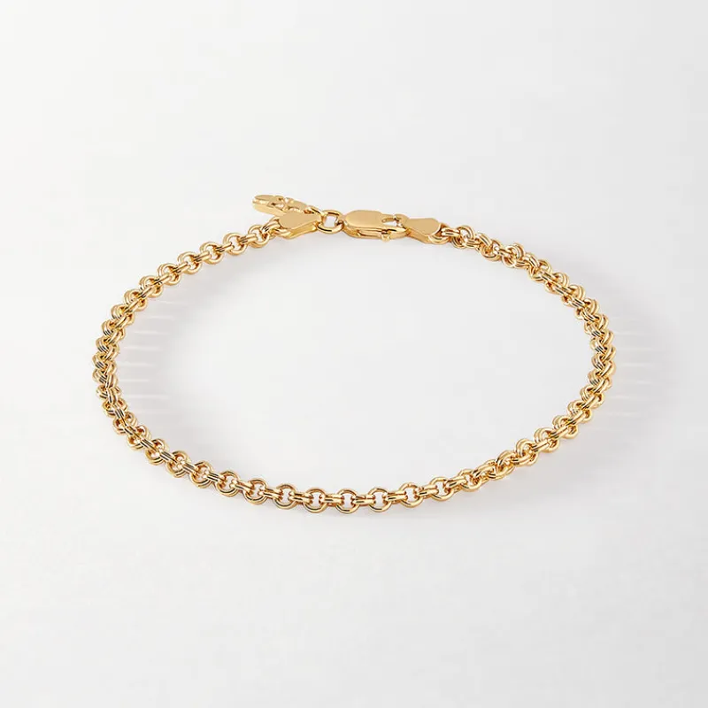 Edge of Ember Chain | Style | Rounded Box Chain Bracelet - Gold