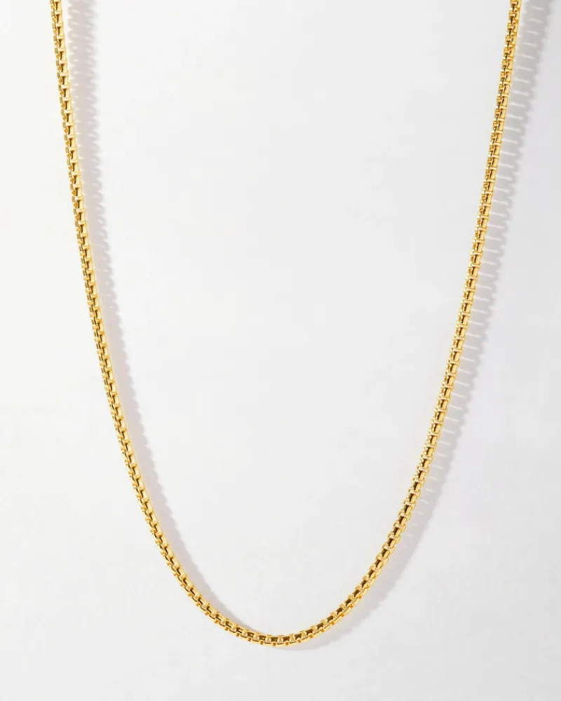 Edge of Ember Chain | Style | Rounded Box Chain Bracelet - Gold