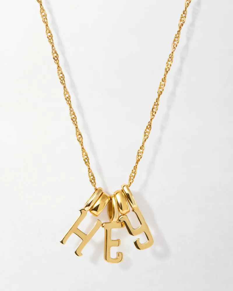 Edge of Ember Solid Gold & Diamonds | Initial | Say My Name Necklace