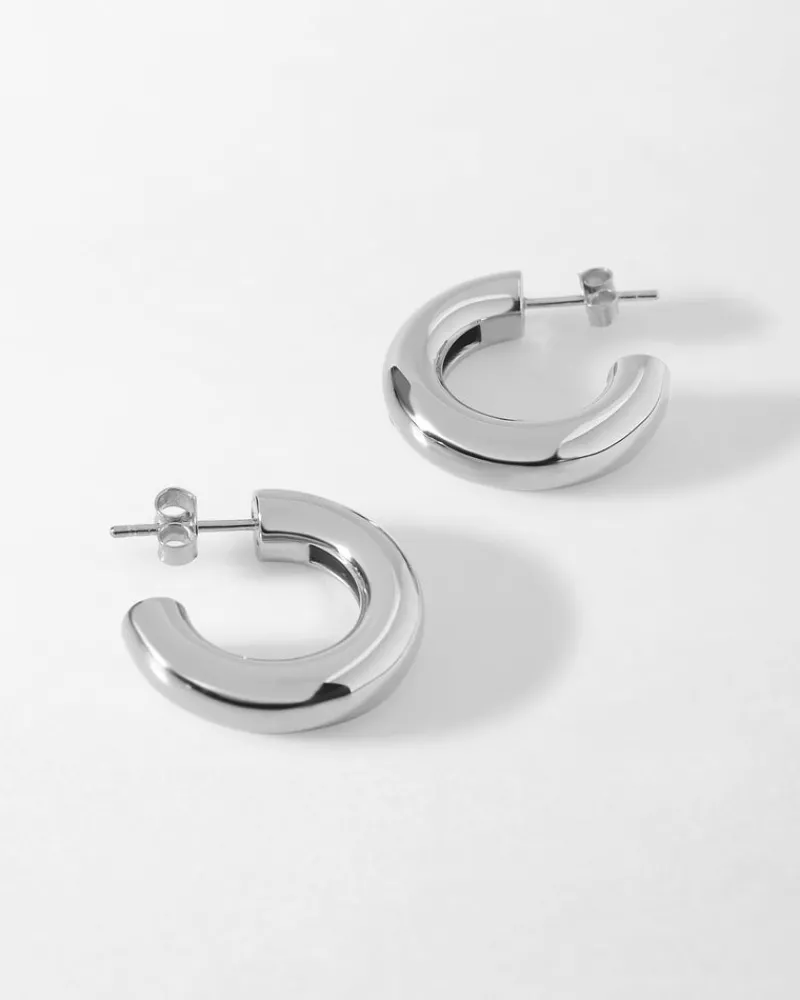 Edge of Ember Hoops | Style | Small Everyday Hoops - Silver
