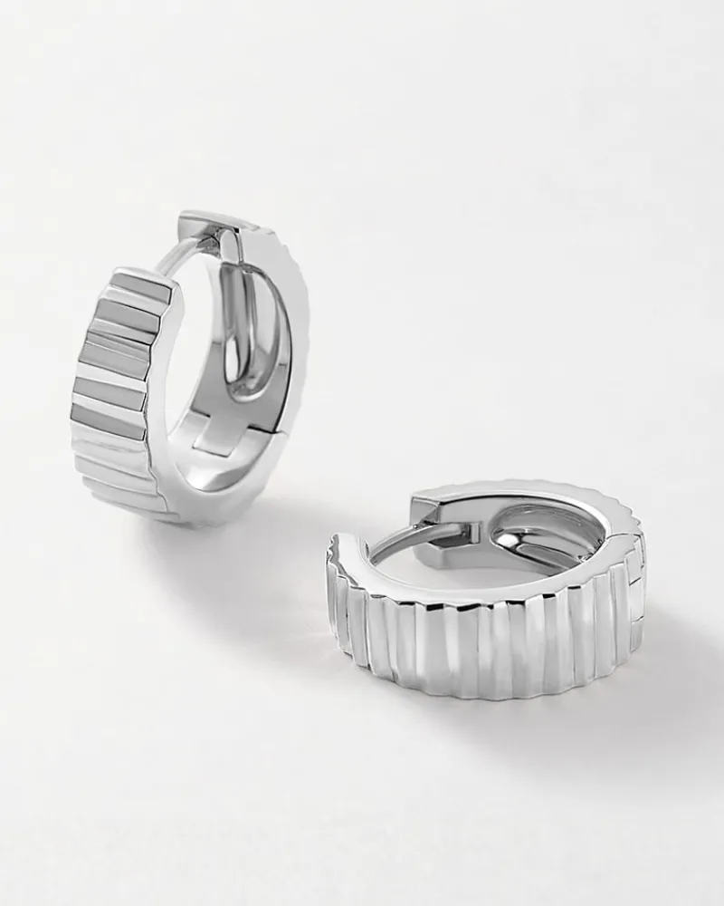 Edge of Ember Hoops | Style | Small Everyday Hoops - Silver
