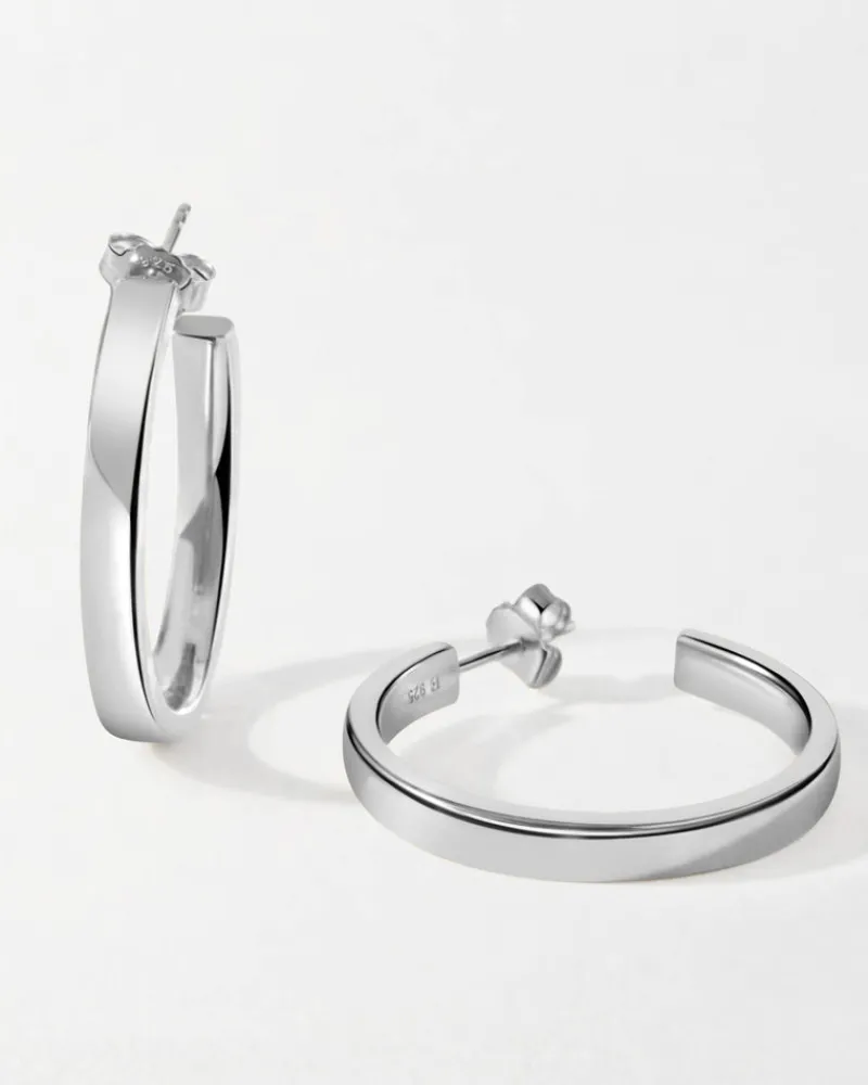 Edge of Ember Hoops | Style | Small Everyday Hoops - Silver