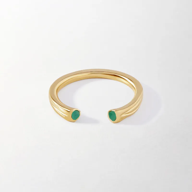 Edge of Ember Style | May Birthstone Jewellery | Textured Emerald Cuff
