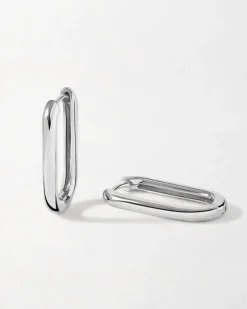Edge of Ember Hoops | Style | Textured Large Hoops - Silver